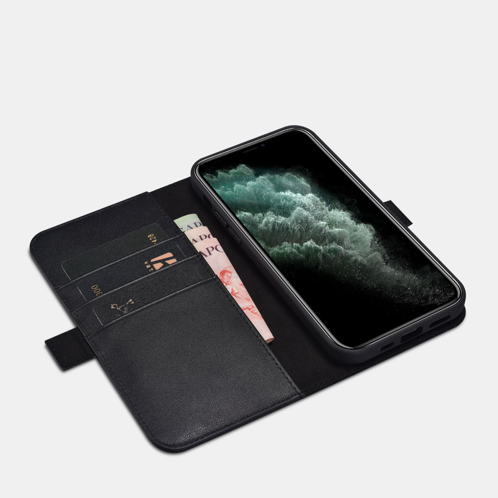 Ốp lưng / bao da 2 trong 1 iPhone 12 Pro iCarer Nappa leather Wallet - Hàng chính hãng