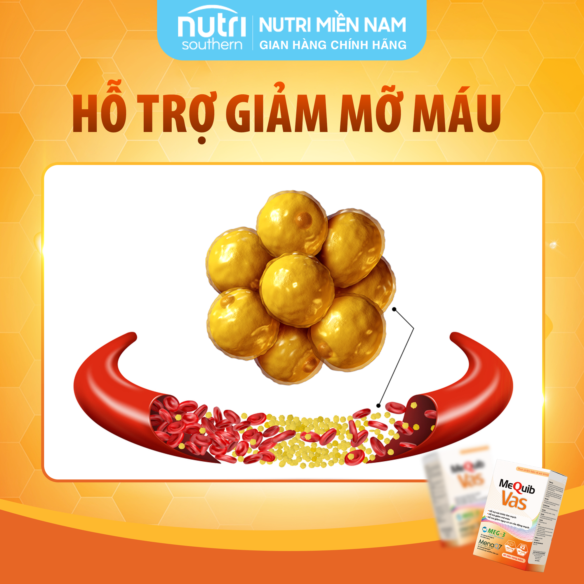 MEQUIB VAS Hỗ Trợ Ngăn Lão Hóa Tim Mạch, Ngừa Xơ Vữa Động Mạch