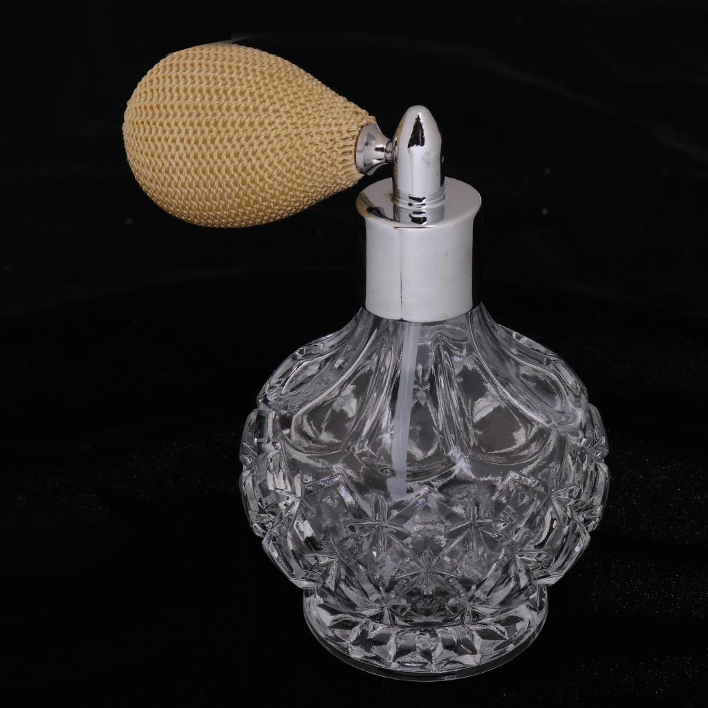 Bình Pha Lê Cổ điển Rỗng Chai Nước Hoa Ngắn Phun Phun Thủy Tinh 100ml