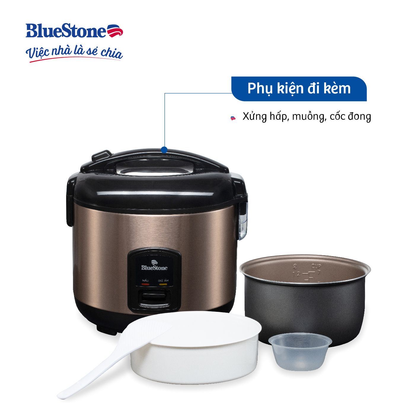 Nồi cơm điện Bluestone RCB-5512 (1.2 Lít) - Hàng chính hãng