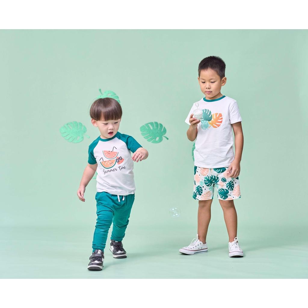 Bộ áo raglan quần dài bé trai 2 - 5 tuổi vải cotton in hình dưa hấu trước ngực TPTS2-1424B - OETEO Tropical Land