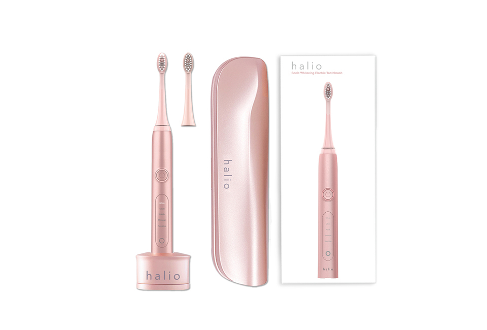 Combo Bàn Chải Đánh Răng Điện Chữ U Cho Bé Pink và Bàn chải điện Halio Rose Gold