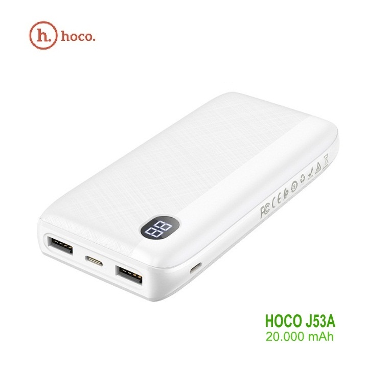 Pin dự phòng 20000 mAh 2 cổng sạc nhỏ gọn sang trọng HOCO J53AC - Hàng chính hãng