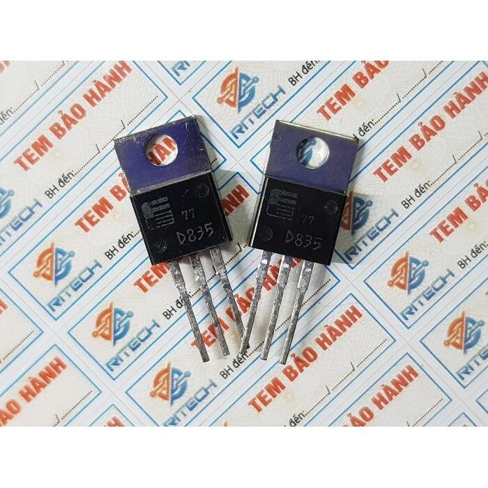 combo 2 con D835, 2SD835 Darlingron Transistor NPN 6A/400V TO-220 hàng chính hãng