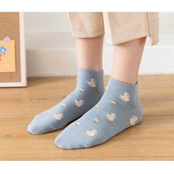 Vớ Tất Cổ Ngắn Vịt Xanh Dễ Thương Cotton Khánh Khuẩn Dành Cho Cả Nam Và Nữ 35-40 MRSOCKS VN066