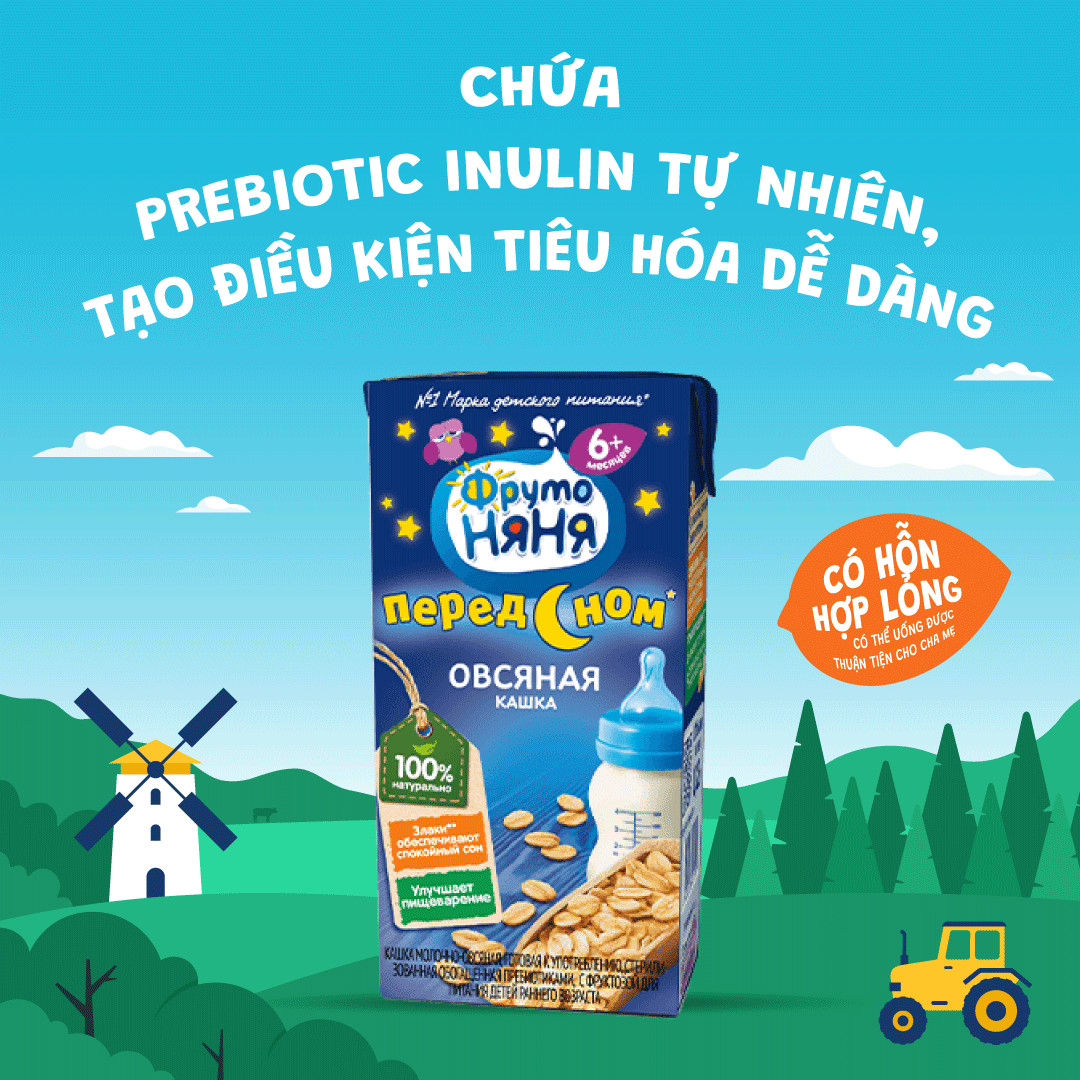 Thùng 18 Hộp Sữa đêm yến mạch Fruto Nyanya 200ml