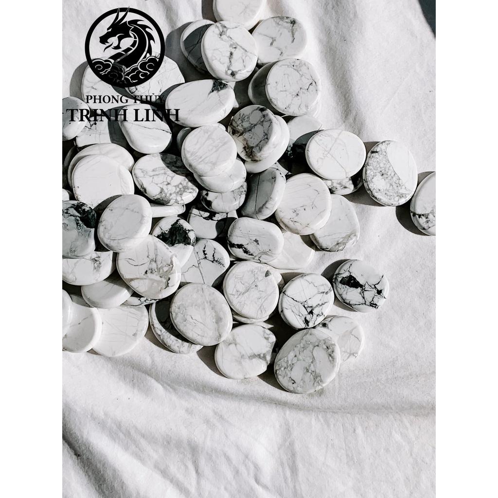 VIÊN ĐÁ BÌNH AN HOWLITE DÙNG TRONG THANH TẨY, THIỀN, YOGA, PHONG THỦY