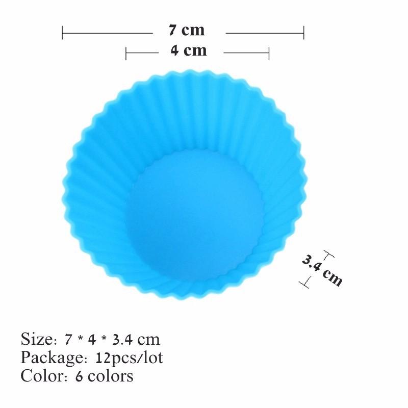 Khuôn silicon tròn làm thạch, cupcake, muffin 6.5cm