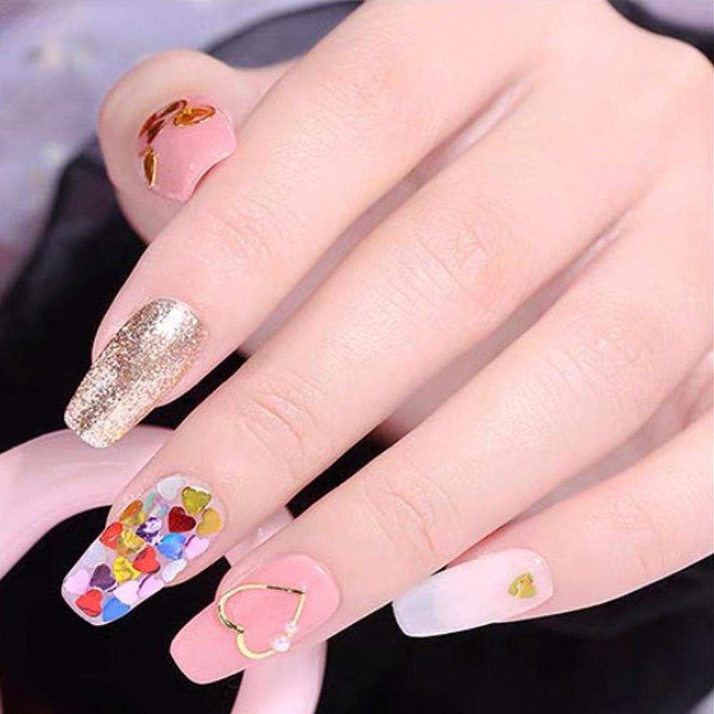 Hũ 650 trái tim 3D mix 12 màu trang trí móng nail , trái tim ẩn nail, phụ kiện trái tim trang trí nail nghệ thuật