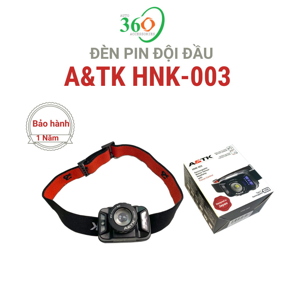 Đèn Pin Đội Đầu A&TK HNK-003, Đèn Pin Đội Đầu Siêu Sáng 5 Chế Độ, Cảm Biến Chuyển Động, Chống Nước