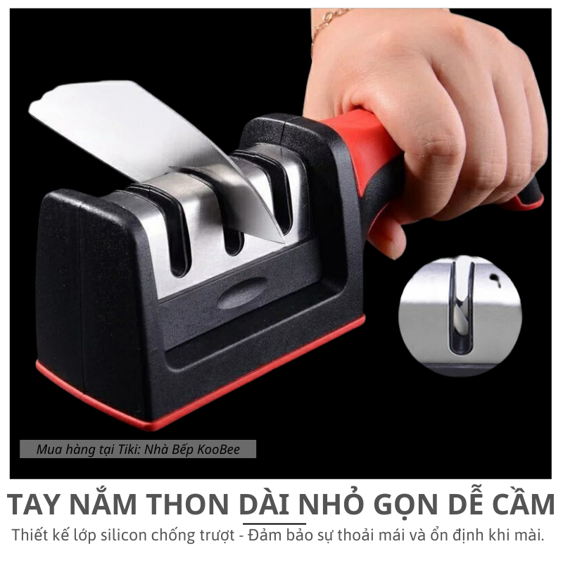 Dụng cụ mài dao kéo 3 rãnh tay cầm tiện lợi - Đồ mài dao siêu bén nhanh và hiệu quả NB53