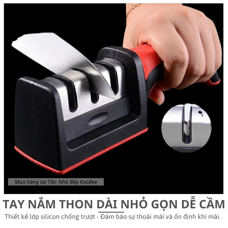 Dụng cụ mài dao kéo 3 rãnh (3 cấp độ) tay cầm tiện lợi - Đồ mài dao siêu bén nhanh và hiệu quả NB53