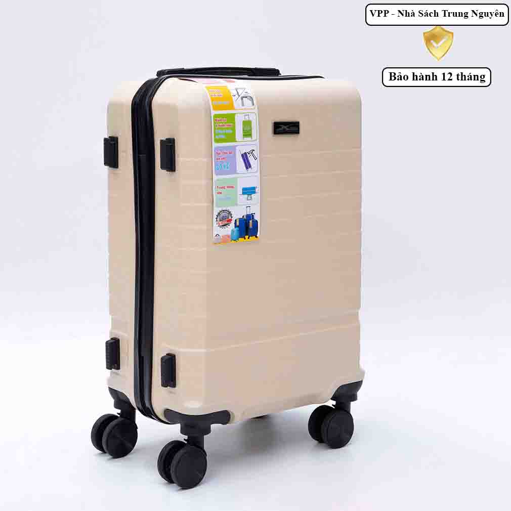 Vali kéo Xbags White Titan Pro size 20 cao cấp chống va đập khóa TSA XB6105