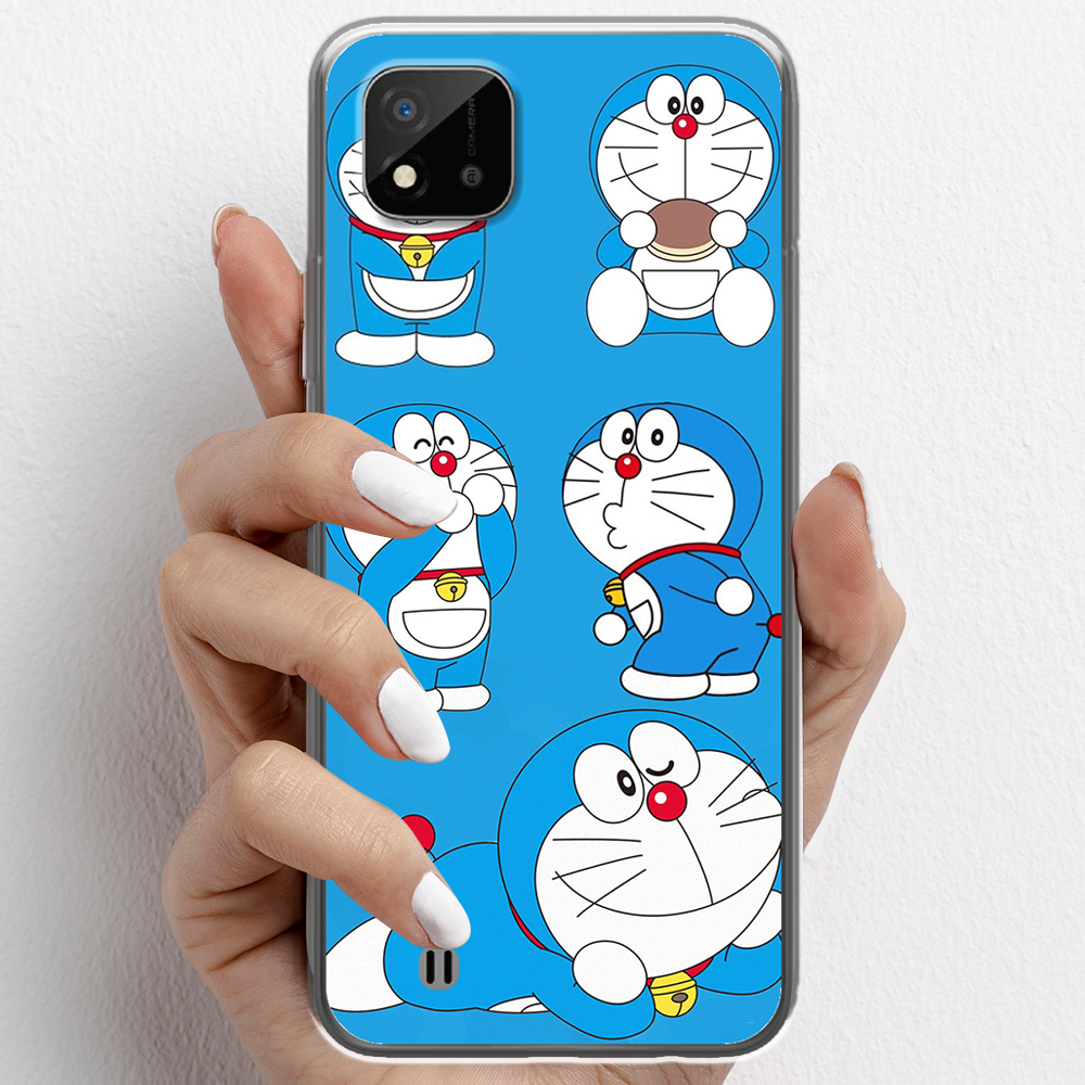 Ốp lưng cho Realme C20 nhựa TPU mẫu Doraemon ham ăn