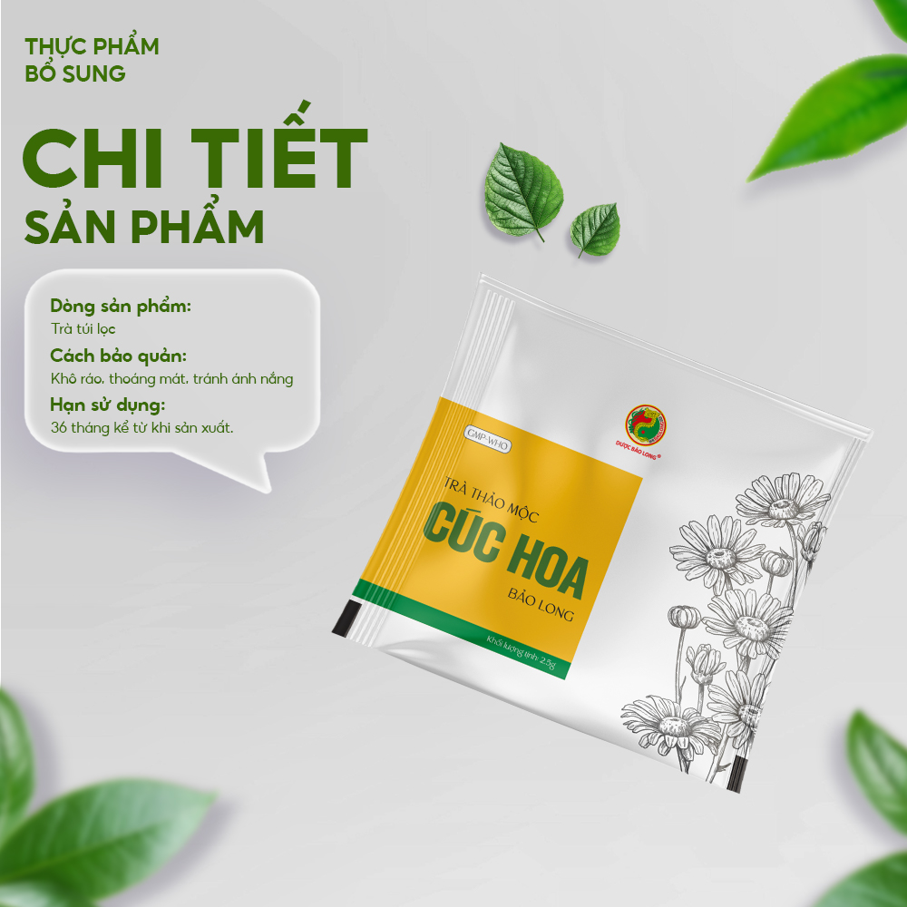 Trà Thảo Mộc Cúc Hoa - Bảo Long - Hàng Chính Hãng