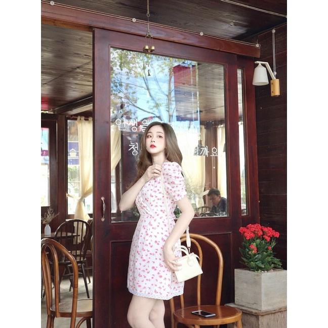 ĐẦM HOA NHÍ CỔ TIM - Hình shop chụp thật