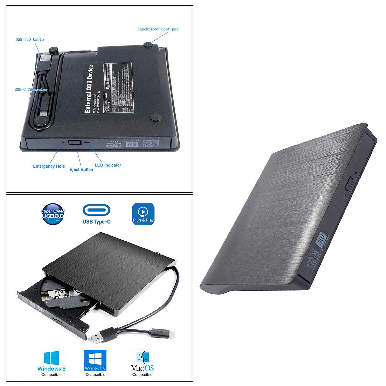 USB 3.0 External Optical Drive Rewriter Writer Burner