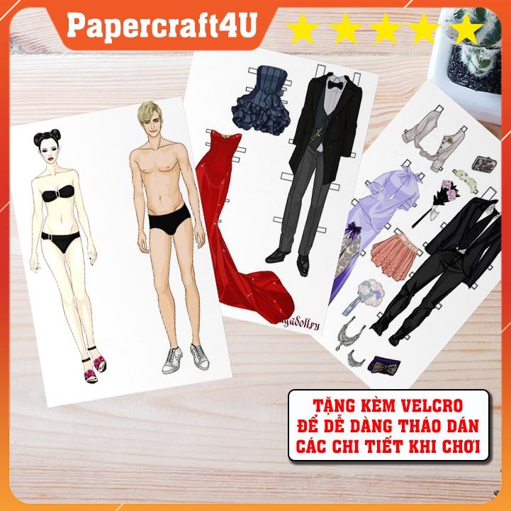 Đồ chơi cắt thủ công Búp bê giấy truyền thống mẫu CB