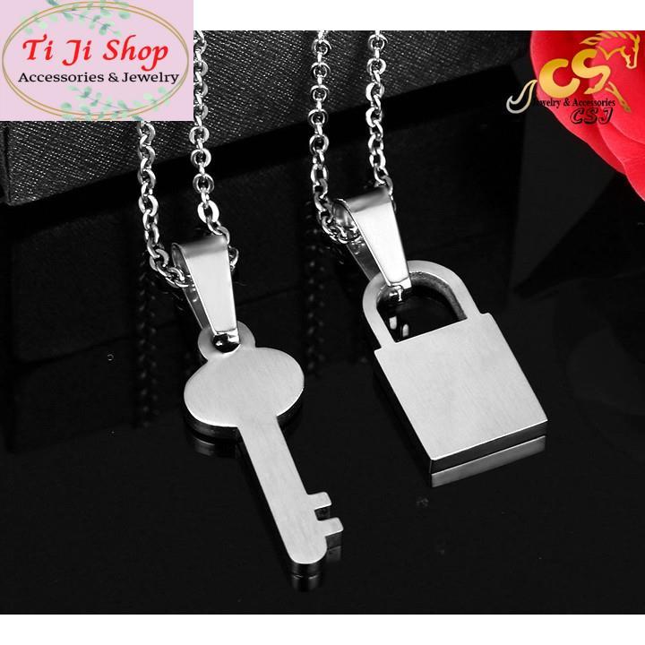 DÂY CHUYỀN, VÒNG CỔ CẶP ĐÔI INOX Ổ CHÌA KHÓA MC248 siêu đẹp, chuẩn thời trang
