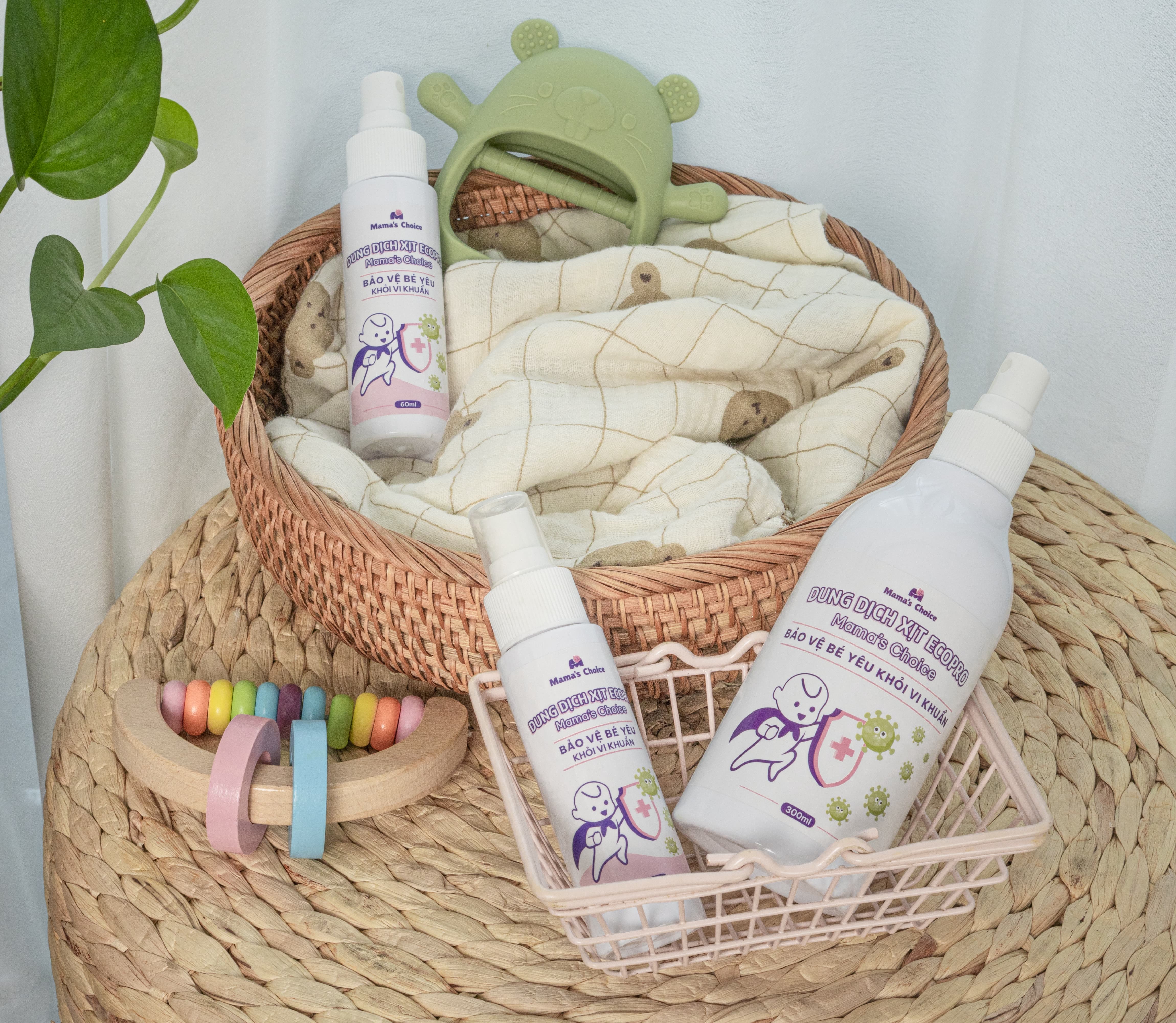 Xịt Khử Khuẩn EcoPro Mama's Choice, Xịt Khuẩn Đồ Dùng Cho Bé, Bình Sữa Núm Ti Giả, Bảo Vệ Bé Yêu An Toàn