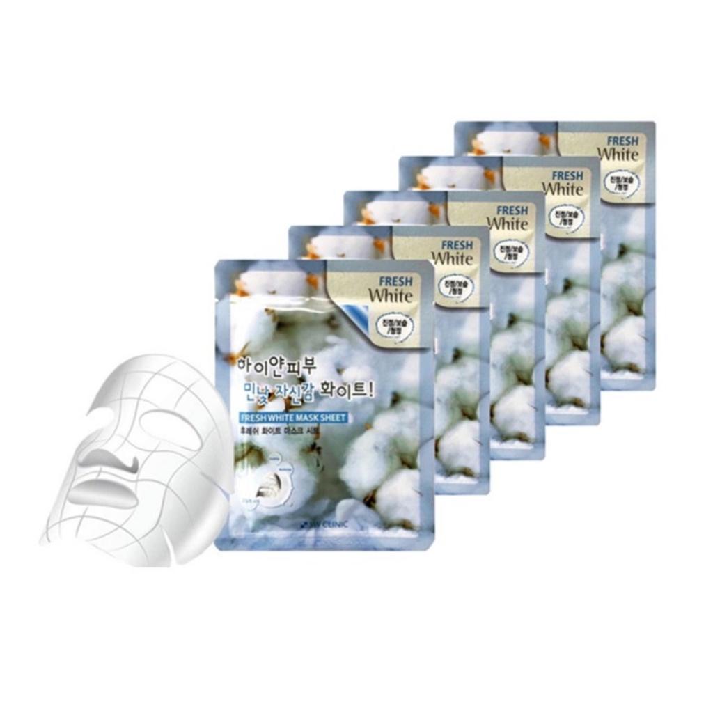 Mặt Nạ 3W Clinic Tuyết Fresh White Mask Sheet Dưỡng Trắng Da 23ml