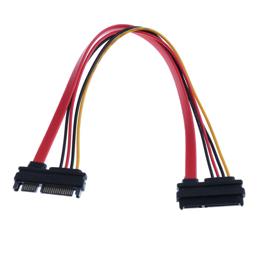 30CM Male To Female SATA Data Power Extension Cable M / F 22P 7 + 15Pin