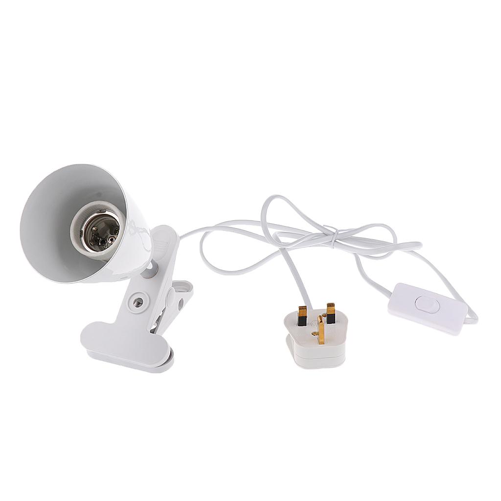 Bell Mouth E27 Base Reptile Light Bulb Holder Heat Basking Light UVB UVA Infrared Bulb Lamp Holder, UK Plug