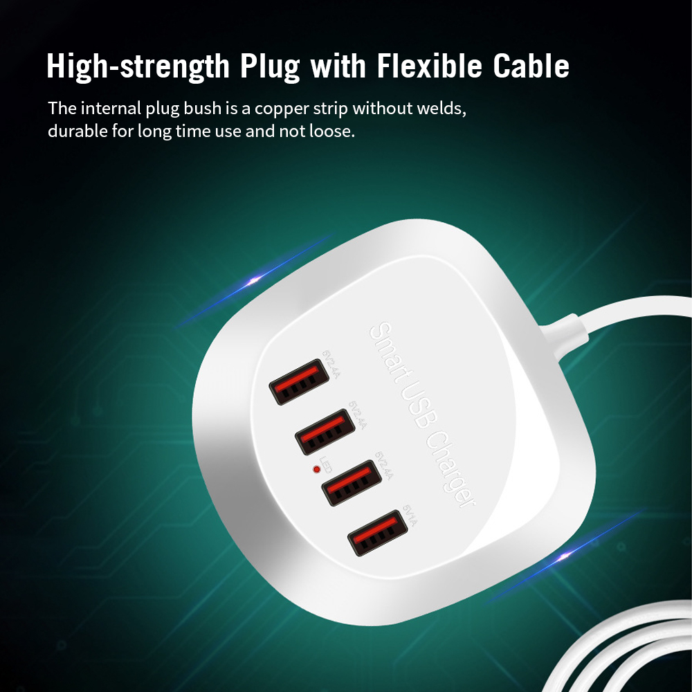 Bộ Bốn Cổng Sạc Nhanh USB WLX-T3 Cho Điện Thoại Di Động Máy Tính Xách Tay