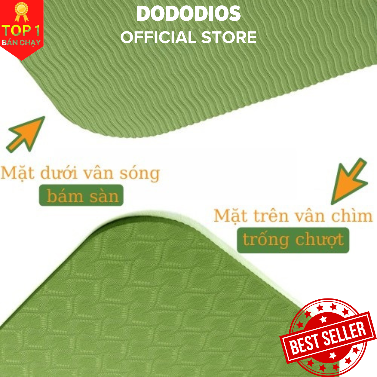 Thảm tập yoga 2 lớp 8mm, 6mm Thế Hệ thảm 9.0 tặng kèm túi, thảm yoga định tuyến chất liệu cao su non TPE siêu bám, chống trượt, tập gym, thể dục tại nhà - Hàng chính hãng DoDoDios