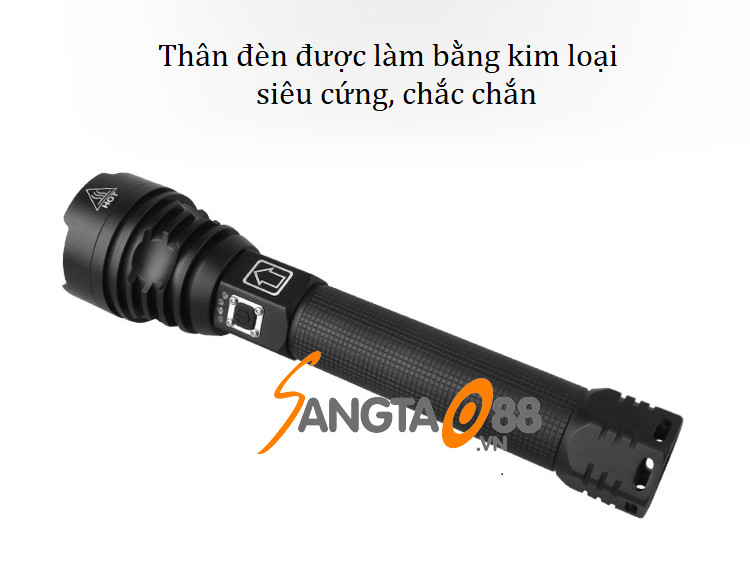 Đèn pin siêu sáng cầm tay chiếu xa, công suất lớn CREE P90 (Tặng miếng thép mini đa năng 11in1)