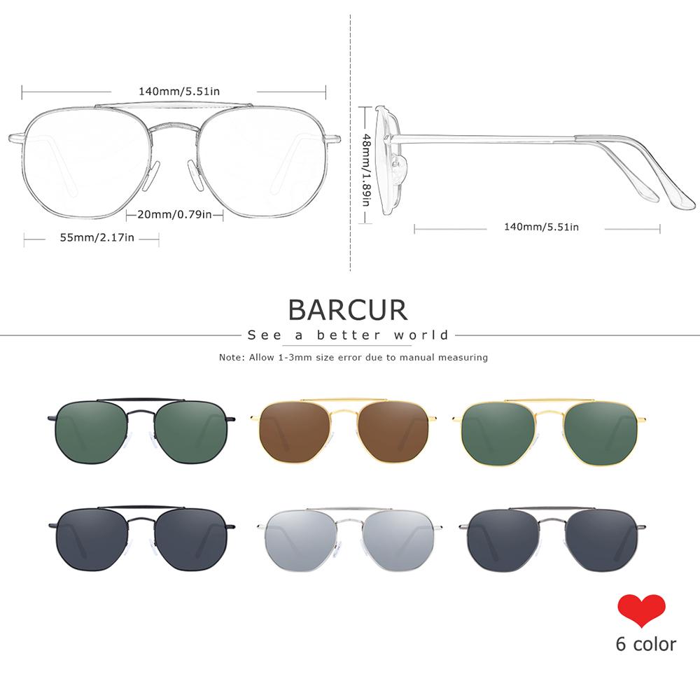 BARCUR Ban Đầu Vuông Kính Mát Nam Phân Cực Nữ Lục Giác Kính Chống Nắng Oculos De Sol Gafas Nguyệt San Lunette De Soleil Femme