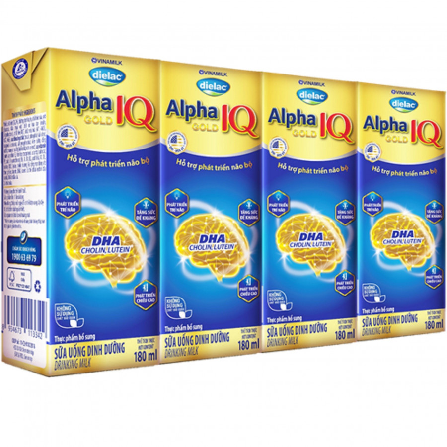 THÙNG 48 HỘP SỮA BỘT PHA SẴN DIELAC ALPHA GOLD IQ 180ML