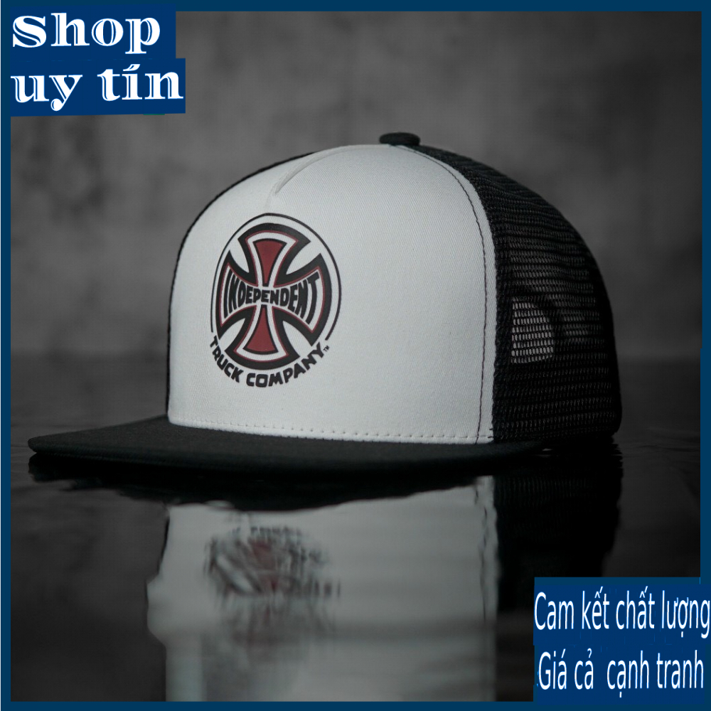 Freeship - NÓN LƯỠI TRAI SNAPBACK INDEPENDENT TRUCK COMPANY TRẮNG PHỐI LƯỚI ĐEN THỜI TRANG NAM NỮ CAO CẤP