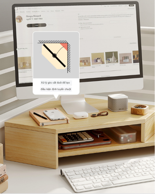 Bàn Kê Màn Hình Đặt Góc Giúp Ngồi Làm Việc Đúng Tư Thế Spacious Conner Desk