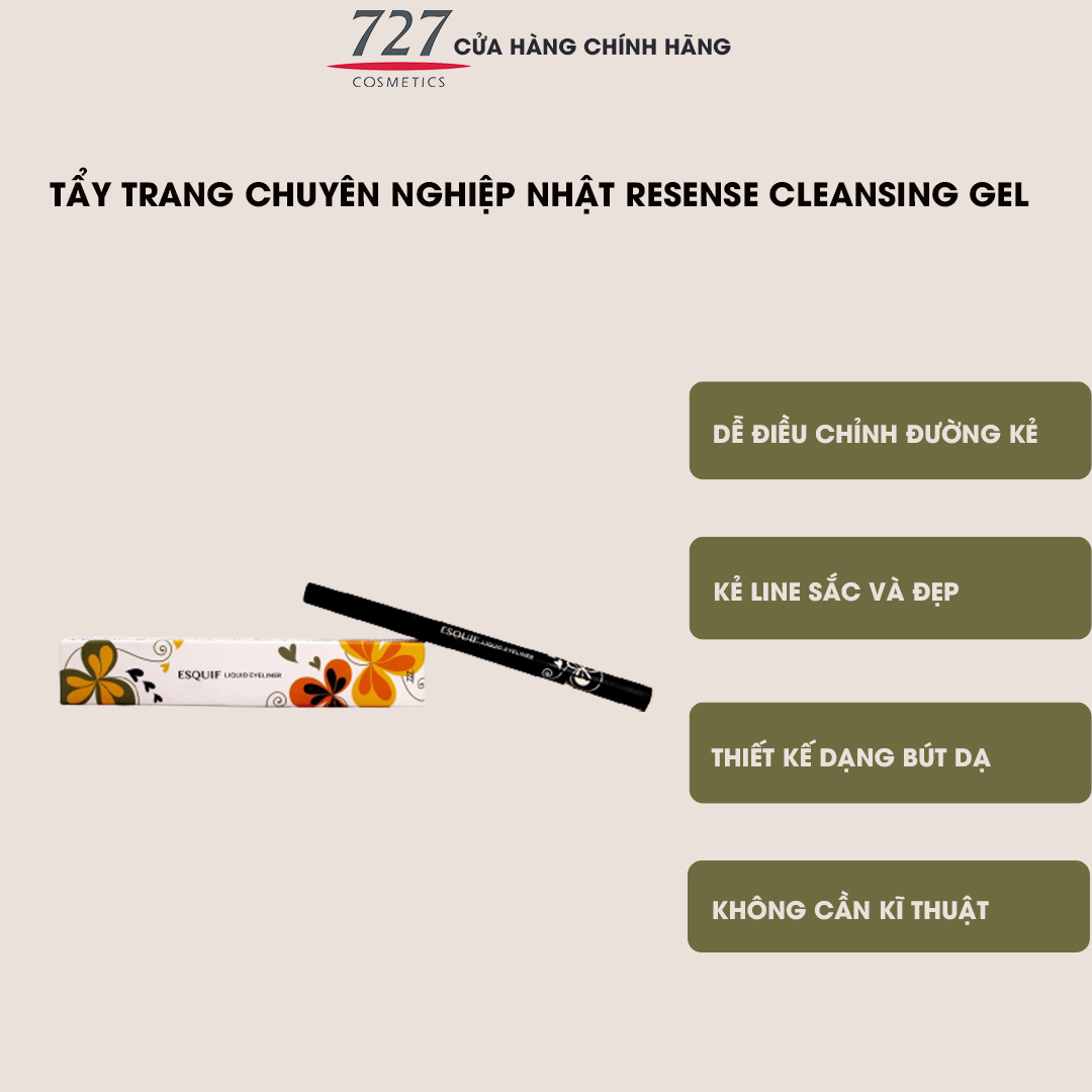 Bút kẻ mắt dạ nước Nhật Bản, dễ dàng điều chỉnh đường kẻ 727 Esquif Liquid Eyeliner 5g