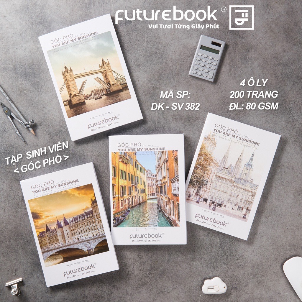 FUTUREBOOK – Tập Sinh Viên Góc Phố_4 ôly-200 Trang–Định Lượng 80 GSM. Mã SP DK-SV3824 (Giao Ngẫu Nhiên)