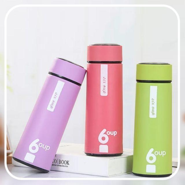 Bình Thủy Tinh Cách Nhiệt 6oup An Toàn Cực Đẹp Cho Mùa Hè-Bình giữ nhiệt lõi thủy tinh 450ml 6OUP