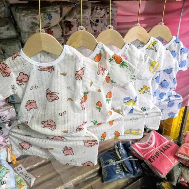 Đồ Bộ Mặc Nhà Cộc Tay Cho Bé Trai Bé Gái Chất Cotton Giấy Mềm Mát - Quần Áo Trẻ Em Cho Bé Sơ Sinh 3-14kg