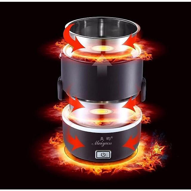Hộp cơm điện 3 tầng Meiyun My3in nấu cơm hâm nóng mang tới văn phòng - Hộp xấu