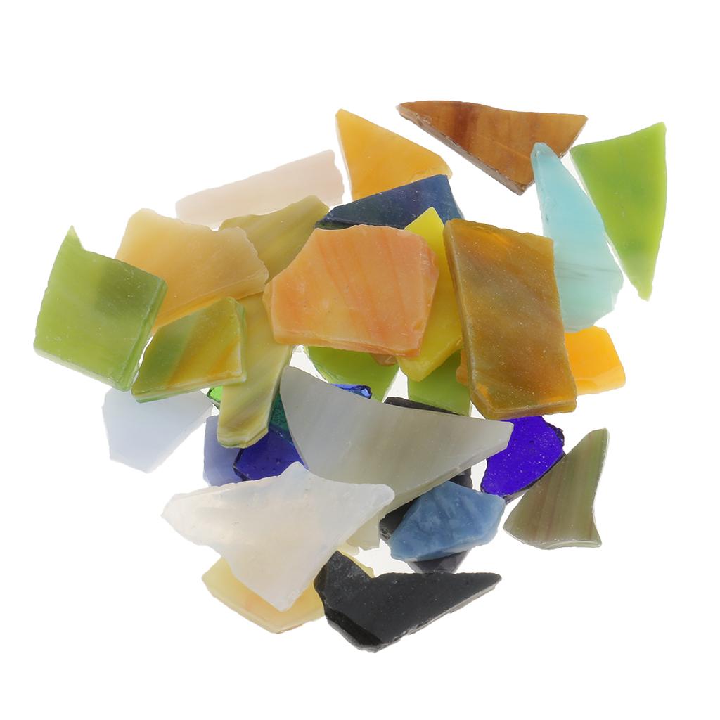 2x200g/Pack Irregular Shape Glass Mosaic Tiles for Arts DIY Crafts 10-30mm