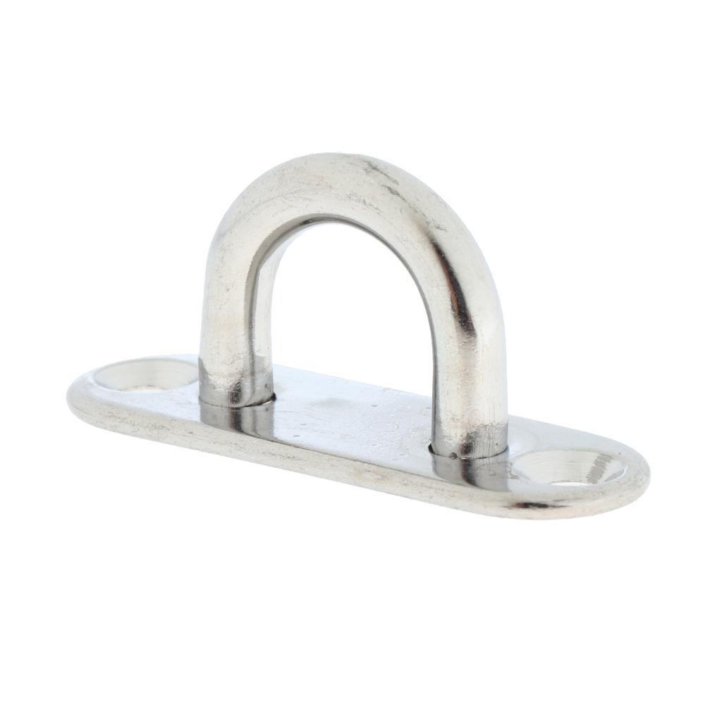 5, 6, 8mm 304 Stainless Steel Oblong Pad Eye Plate, Home Marine Boat Rigging