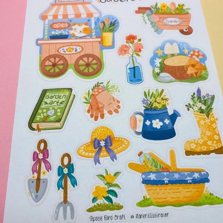 sticker sheet garden art - chuyên dán, trang trí sổ nhật kí, sổ tay | Bullet journal sticker - unim004