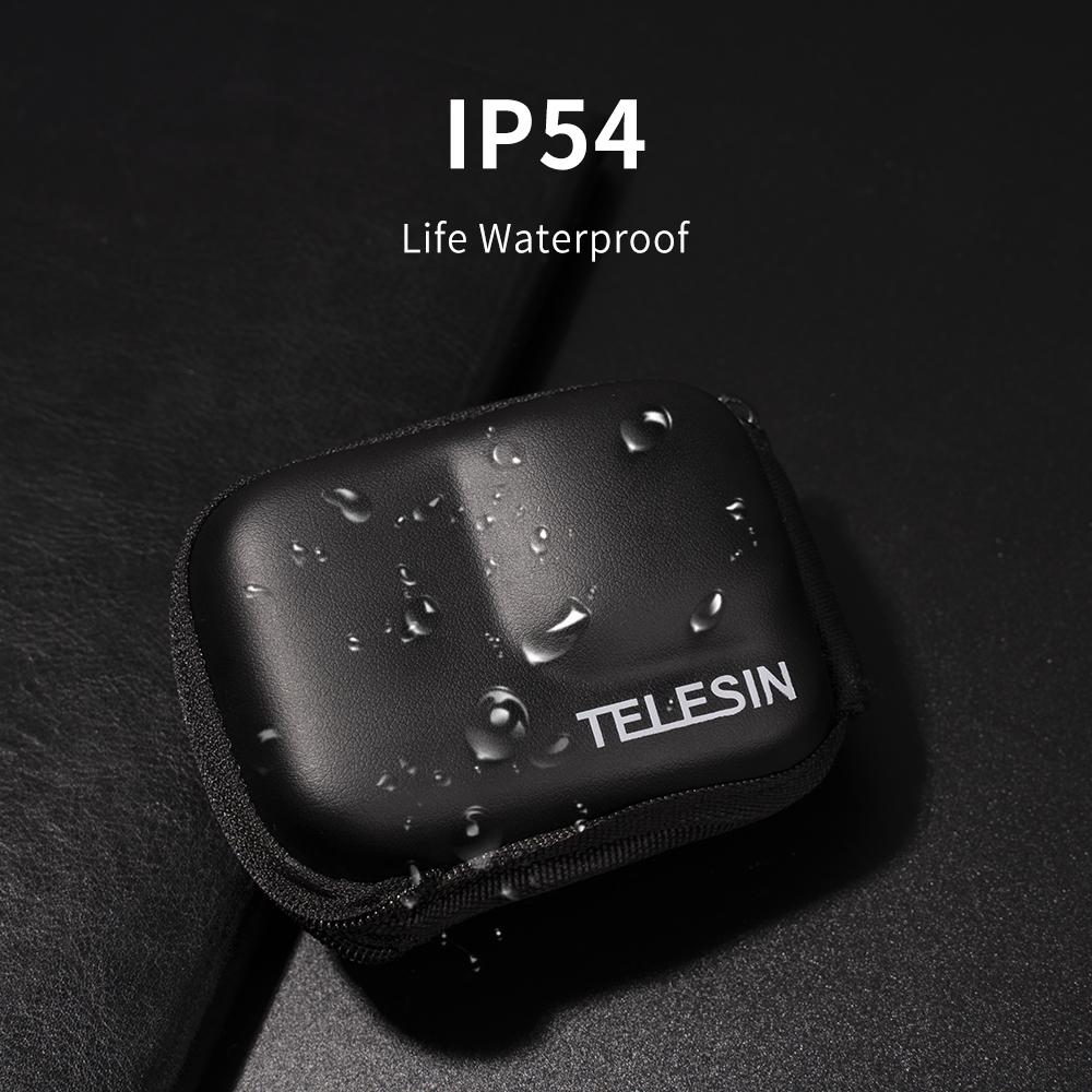 TELESIN Mini EVA Túi Bảo Vệ Cho GoPro Hero 11 10 9 Đen Camera Hành Động Hộp Chống Nước Mount Go Pro Phụ Kiện