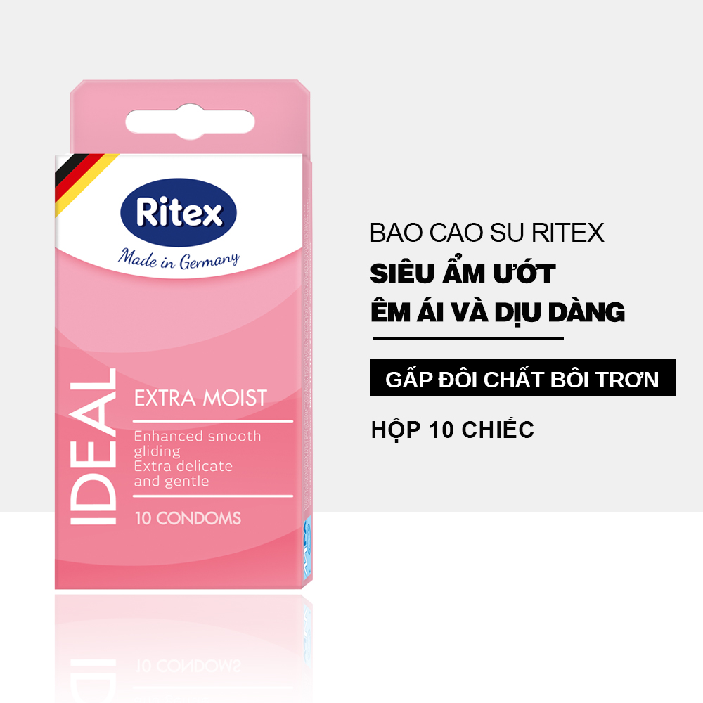 Combo 10 chiếc Bao cao su Ritex Nhập khẩu Đức chính hãng JN-RITEX-IDEAL10