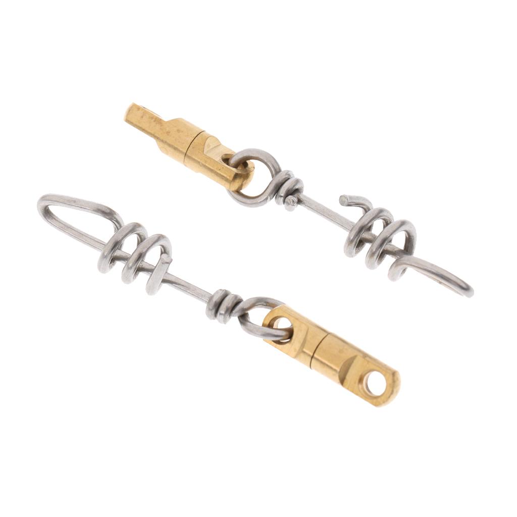 2Pcs Heavy Duty Fishing Ball Bearing Swivels Big Game Quick Change Corkscrew Swivels with Swirl Connector Carp Fishing Tackle