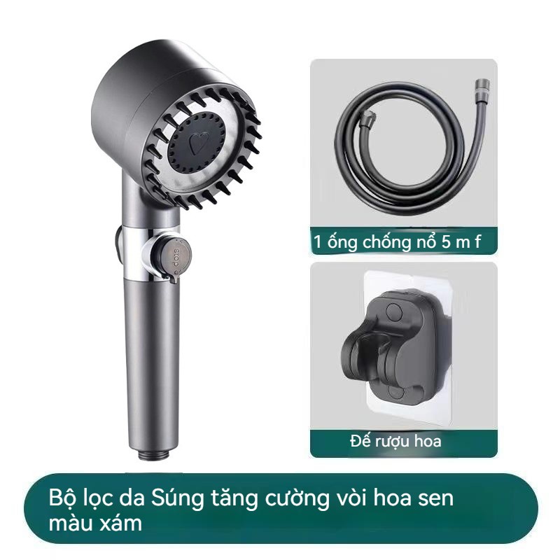 Vòi sen tăng áp massage 4 trong 1, Đầu Vòi Hoa Sen 4 Trong 1 Có 3 Chế Độ Áp Suất Cao Tiết Kiệm Nước.