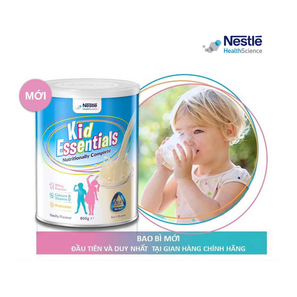Sữa Kid Essentials - Sữa Úc Nestlé Health Science Cho Trẻ Biếng Ăn, Chậm Tăng Cân 800g - Bao Bì Mới