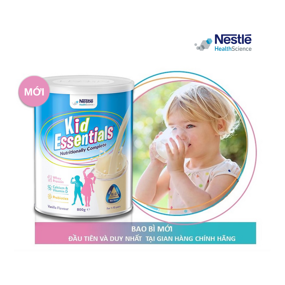 [DATE 02.2025] Sữa Kid Essentials - Sữa Úc Nestlé Health Science Cho Trẻ Biếng Ăn, Chậm Tăng Cân 800g - Bao Bì Mới [NHẬP KHẨU CHÍNH HÃNG]