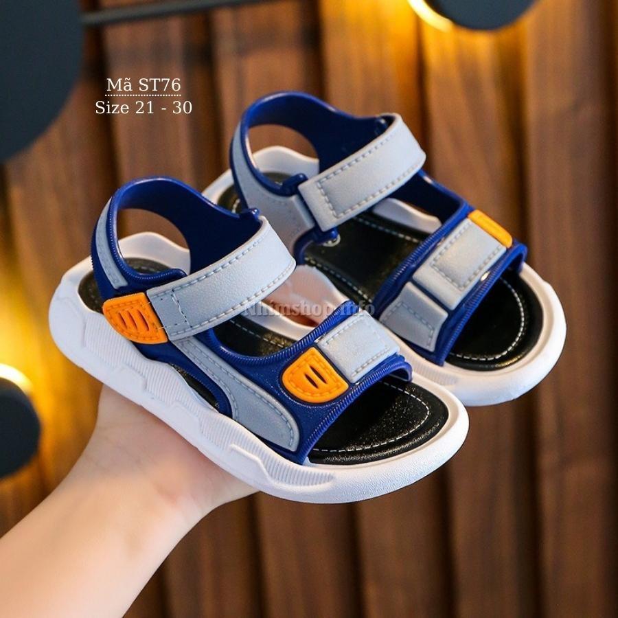 Dép quai hậu sandal bé trai quai ngang nhựa dẻo cao cấp êm nhẹ chống trơn trượt cho trẻ em 1, 2, 3, 4, 5 tuổi ST76