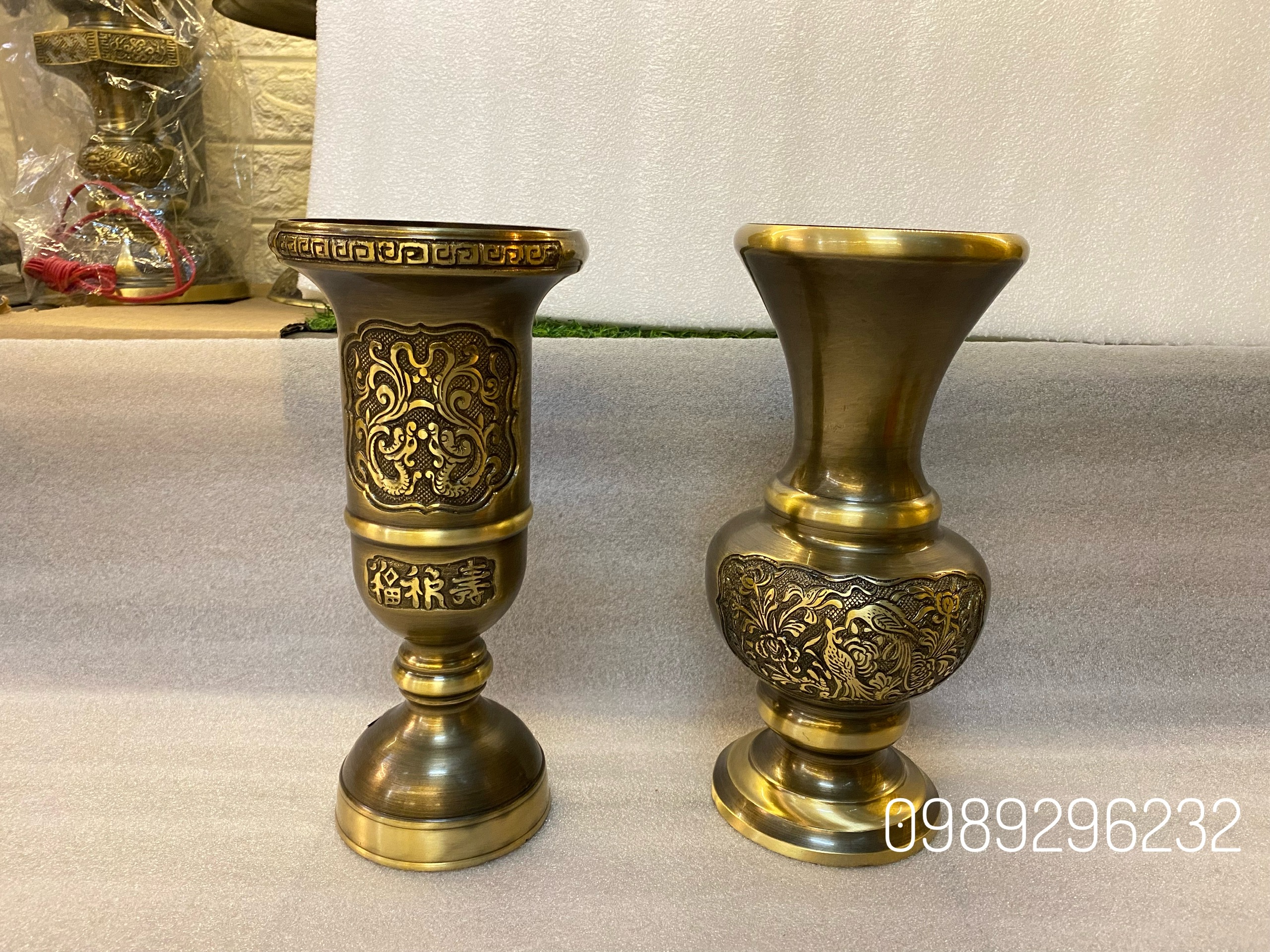 Lọ Hoa ,Ống Cắm Hương nhang bằng đồng - Bình Hoa , Ống cắm nhang